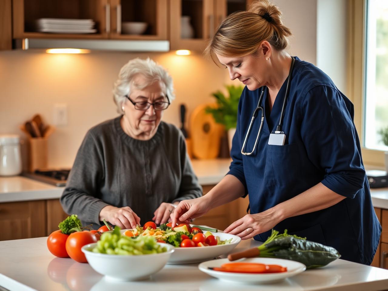 Préparation d'un repas équilibré à domicile